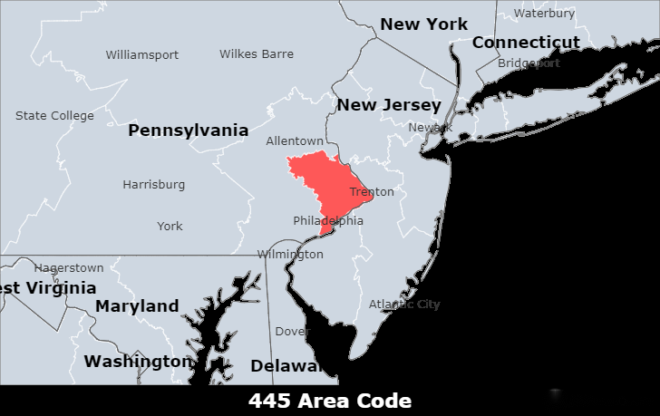445 area code