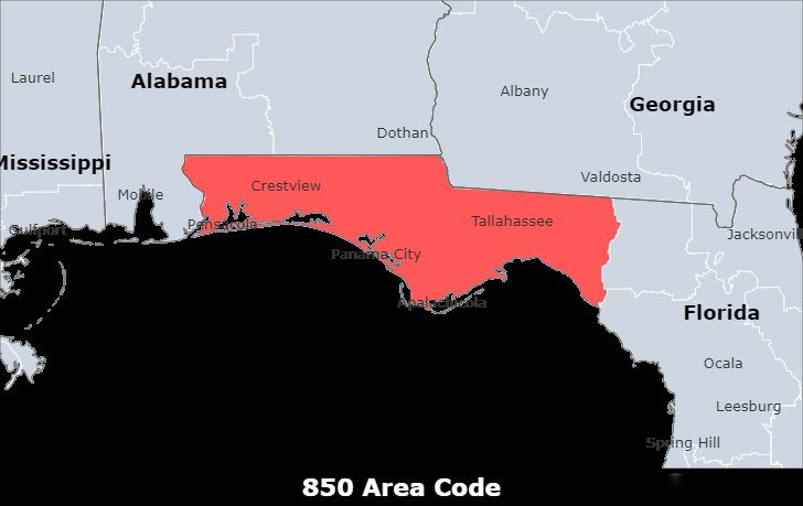 850 area code