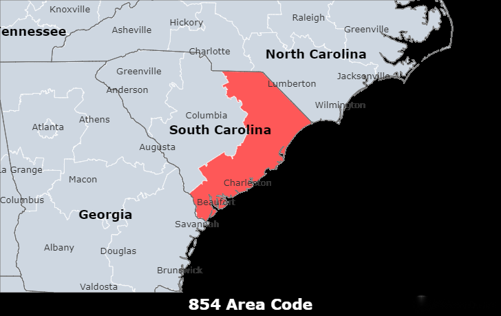 854 area code