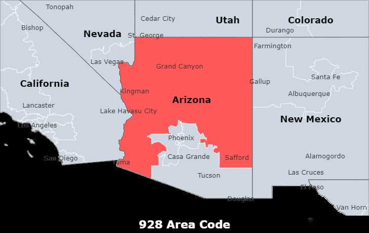 928 area code